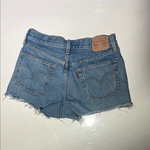 Levi's 501 Blue High-Rise Denim Cutoff Shorts